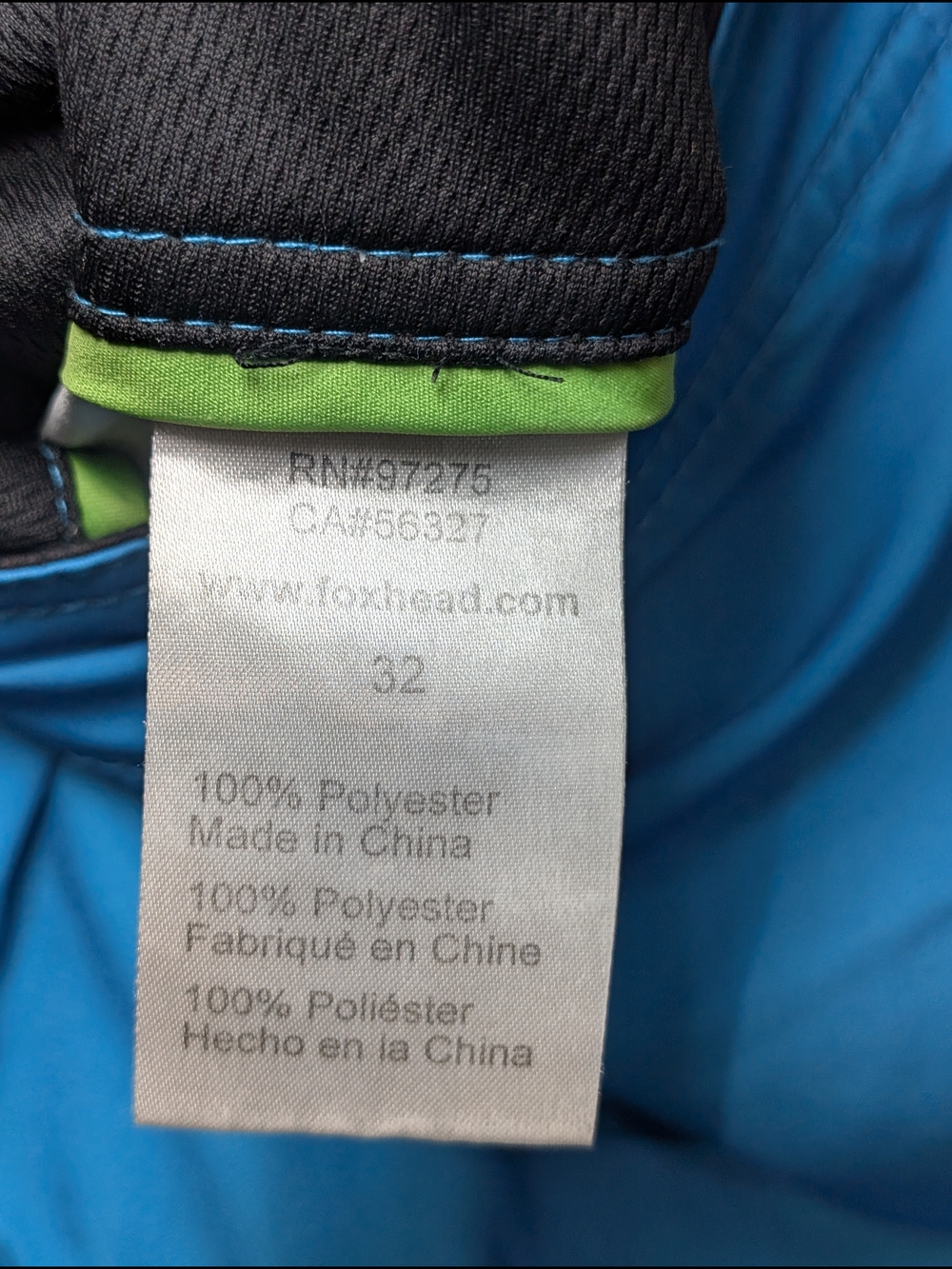 Fox Men’s 32 Waist Bright Blue Swim Board Shorts White Drawstring Velcro Tie - Picture 3 of 7
